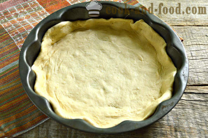 Deilig kake dekket med sopp og kål - hvordan å bake en kake med kål og sopp i ovnen, med en trinnvis oppskrift bilder