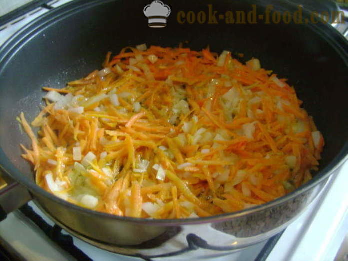 Gryte av kål og squash - hvordan å lage en gryte av zucchini og kål i ovnen, med en trinnvis oppskrift bilder