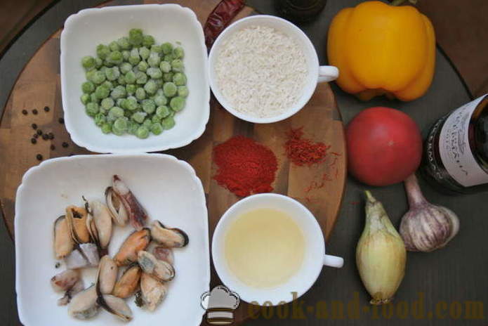 Classic paella med kylling og sjømat - hvordan å lage paella hjemme, trinnvis oppskrift bilder