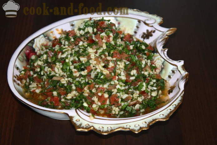 Tabula salat med couscous - hvordan å forberede en salat tabbouleh, en trinnvis oppskrift bilder