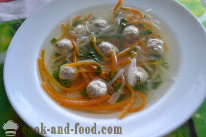 Koreanske suppe med nudler og kjøttboller - hvordan å lage mat koreansk suppe oppskrift med bilder poshagovіy