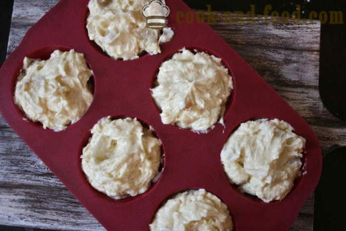 Cheese muffins i silikon molds - hvordan å bake en ostekake i ovnen, med en trinnvis oppskrift bilder