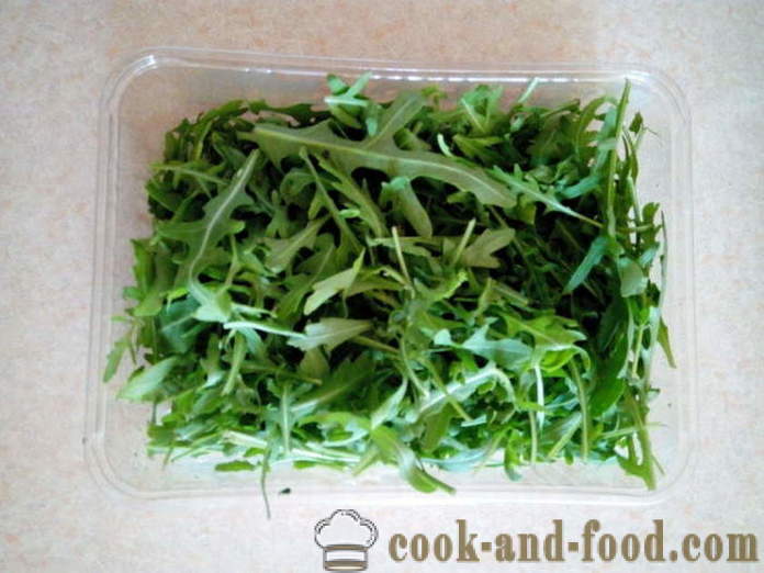 Den mest deilig salat med arugula og grønnsaker - hvordan å forberede en salat av arugula, en trinnvis oppskrift bilder