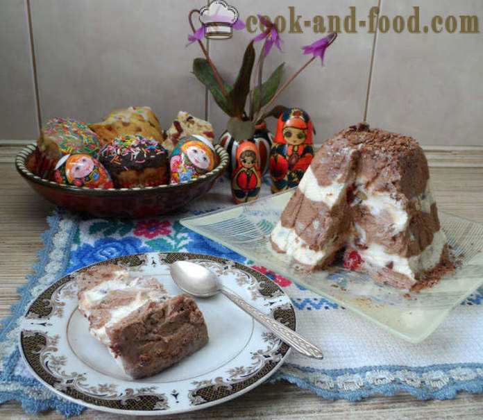 Tsar påske cottage cheese med sjokolade, kondensert melk og ingen egg - hvordan du koker den kongelige påsken hjemme, trinnvis oppskrift bilder