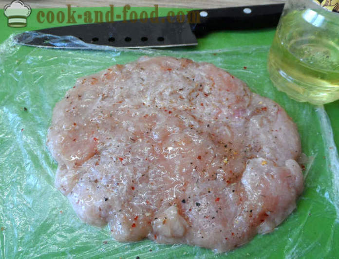 Kylling koteletter med ost i ovnen - hvordan å koke koteletter kylling er velsmakende, med en trinnvis oppskrift bilder