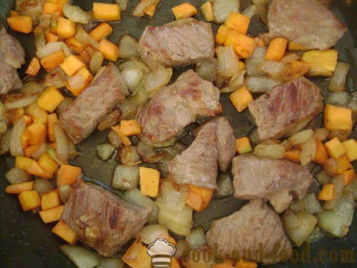 Potten steke med kjøtt og poteter i ovnen - hvordan å koke potetene i potten med kjøtt, en trinnvis oppskrift bilder
