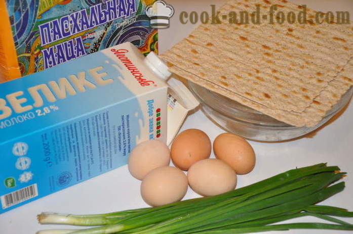 Omelett med matzo - enkle jødiske påskeretter, hvordan å lage mat med egg matzo, en trinnvis oppskrift bilder