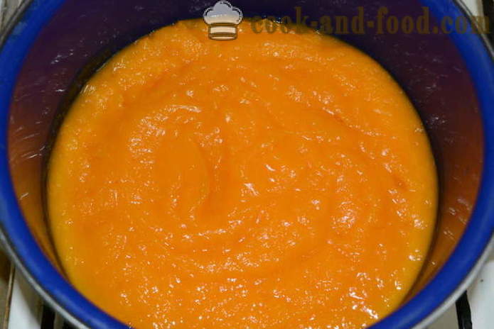 Kremen av gresskar, gulrøtter og selleri uten fløte - hvordan å lage en deilig gresskar suppe, en trinnvis oppskrift bilder