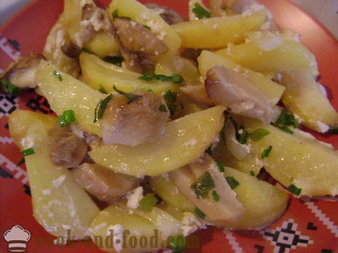 Poteter bakt i ovnen med sopp og rømme - hvor deilig bakte poteter i ovnen, med en trinnvis oppskrift bilder