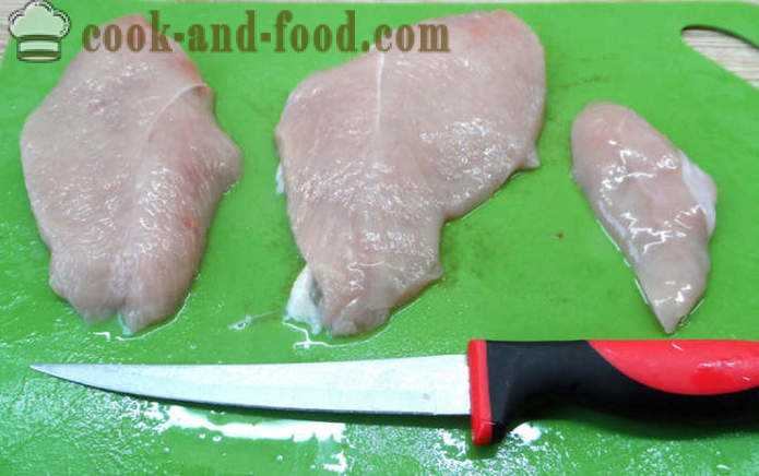 Kylling koteletter med en deilig fylling og sprø - hvordan å lage kaker med en skorpe og fylling, med en trinnvis oppskrift bilder