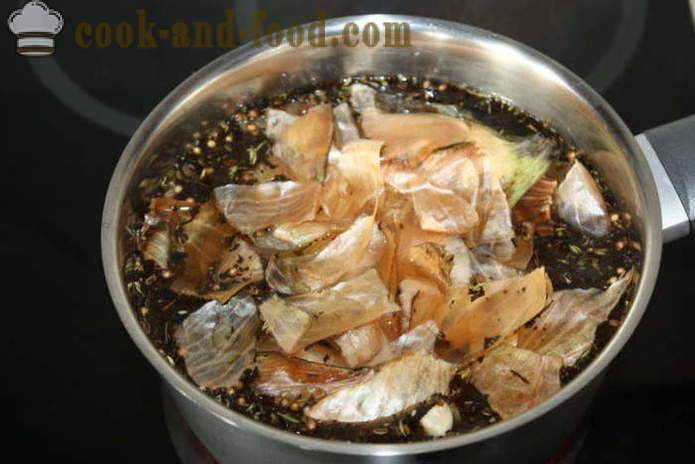 Velsmakende makrell, røkt te og løk skall - hvordan å røyke makrell i løk skinn hjemme, trinnvis oppskrift bilder