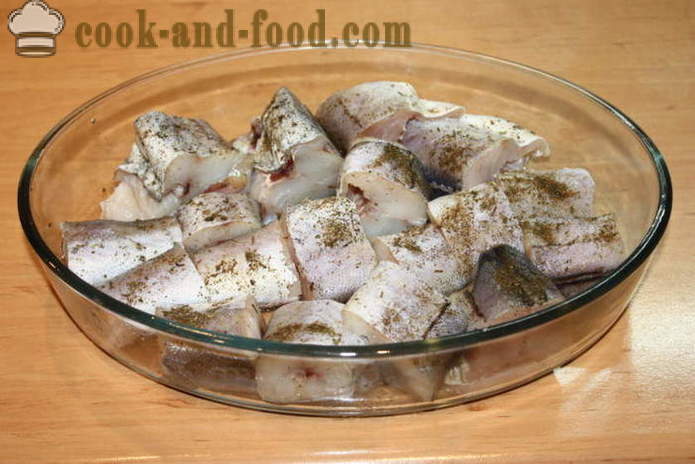 Bakt fisk i røren i ovnen - hvordan å bake fisk i røren i ovnen, med en trinnvis oppskrift bilder