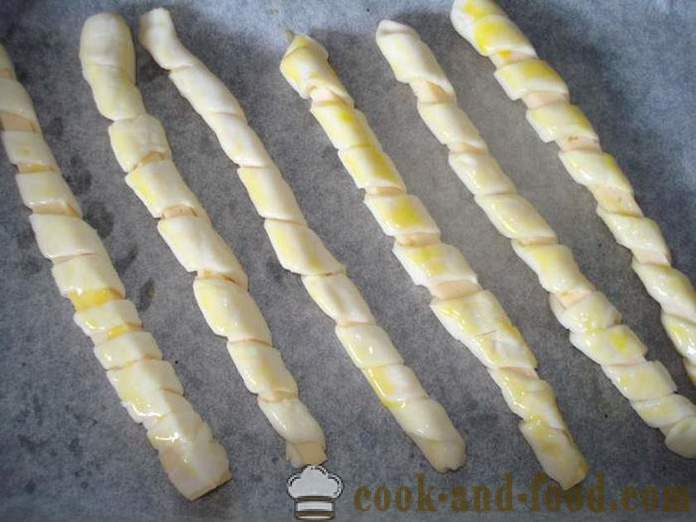 Hjemmelaget ost i butterdeig pinner til øl - hvordan å lage ost pinner hjemme, trinnvis oppskrift bilder
