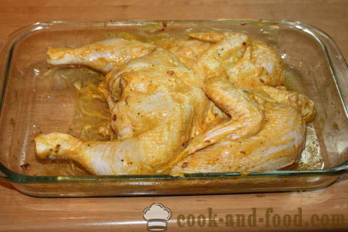 Bakt kylling i ovnen - som en deilig bakt kylling i ovnen, med en trinnvis oppskrift bilder