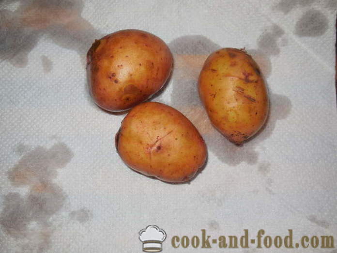 Bakte poteter i sine jakker i ovnen - så deilig bakt poteter i sine skinn i ovnen, med en trinnvis oppskrift bilder