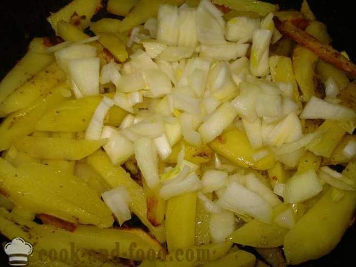 Stekte poteter med løk - hvordan å lage mat stekte poteter med løk i en stekepanne, en trinnvis oppskrift bilder
