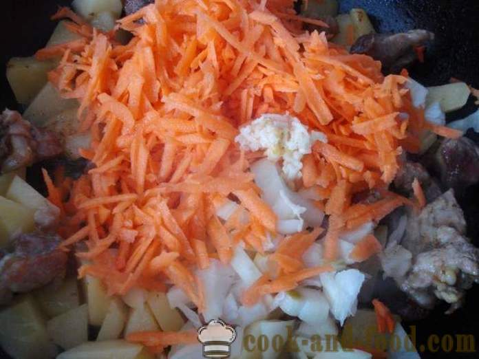 Vegetabilske lapskaus med kjøtt og poteter og kål - hvordan å lage vegetabilske lapskaus med kjøtt og grønnsaker, med en trinnvis oppskrift bilder