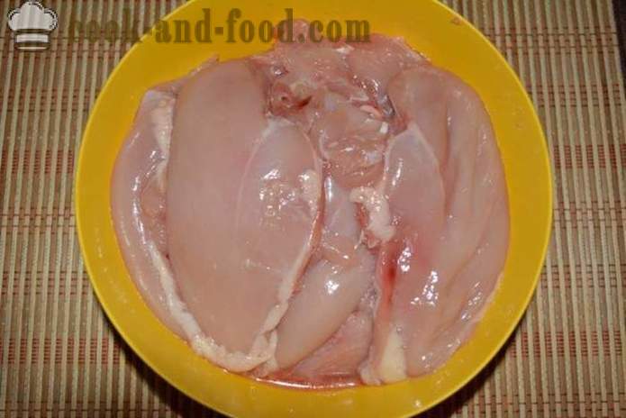 Saftige koteletter av kyllingbryst med semulegryn - hvordan å lage saftige karbonader av kyllingbryst, en trinnvis oppskrift bilder