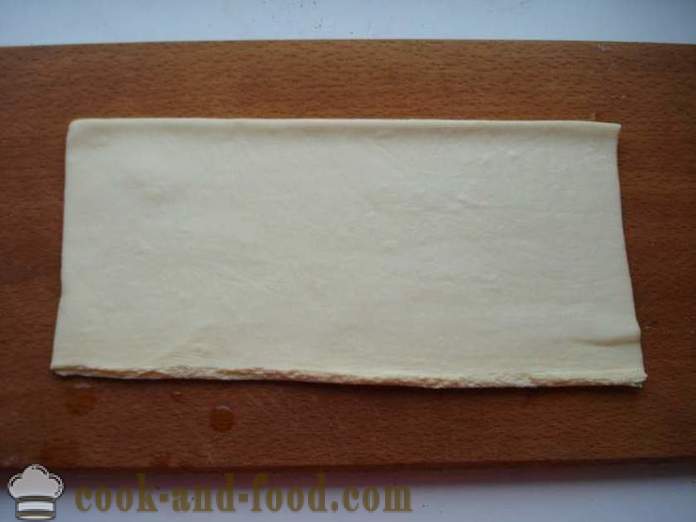 Puff med kjøtt butterdeig - hvordan å lage butterdeig med kjøttdeig i ovnen, med en trinnvis oppskrift bilder