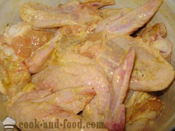 Grillspyd av kylling vinger - som en velsmakende marinade for grilling kyllingvinger, en trinnvis oppskrift bilder
