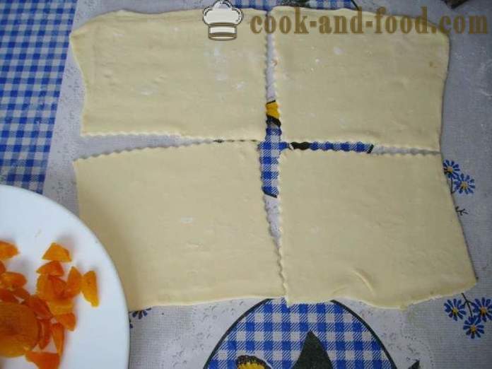 Puff med aprikoser Puff - hvordan å lage butterdeig fra ferdig, trinnvis oppskrift bilder