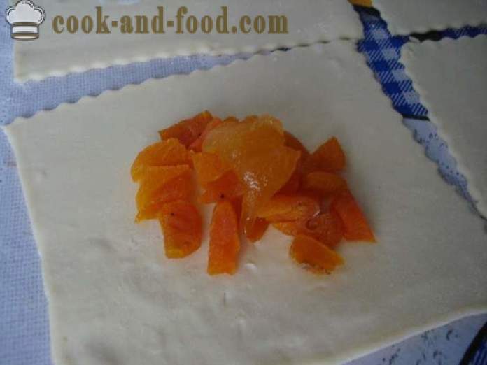 Puff med aprikoser Puff - hvordan å lage butterdeig fra ferdig, trinnvis oppskrift bilder