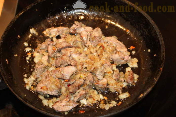 Egg stekt i brødsmuler, fylt med kylling leveren - hvordan du koker egg, panert, med en trinnvis oppskrift bilder