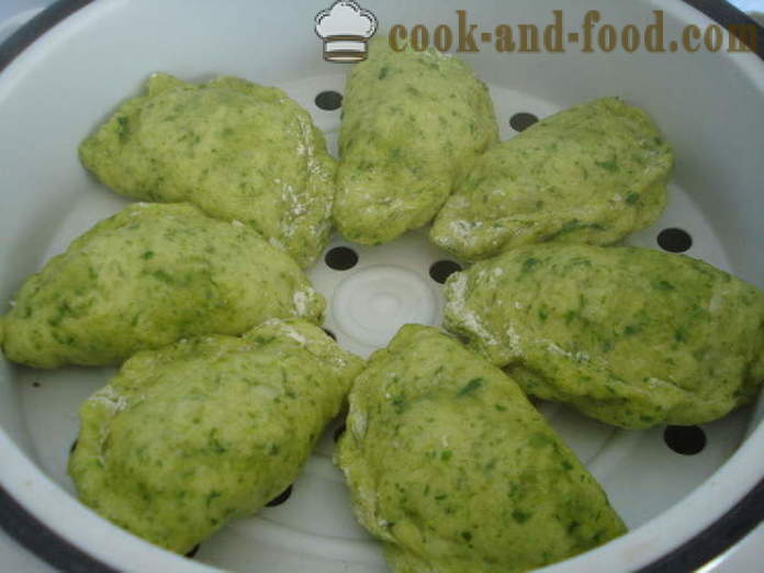 Frodige dumplings dampet, yoghurt og poteter - hvordan å lage dumplings med poteter dampet, med en trinnvis oppskrift bilder