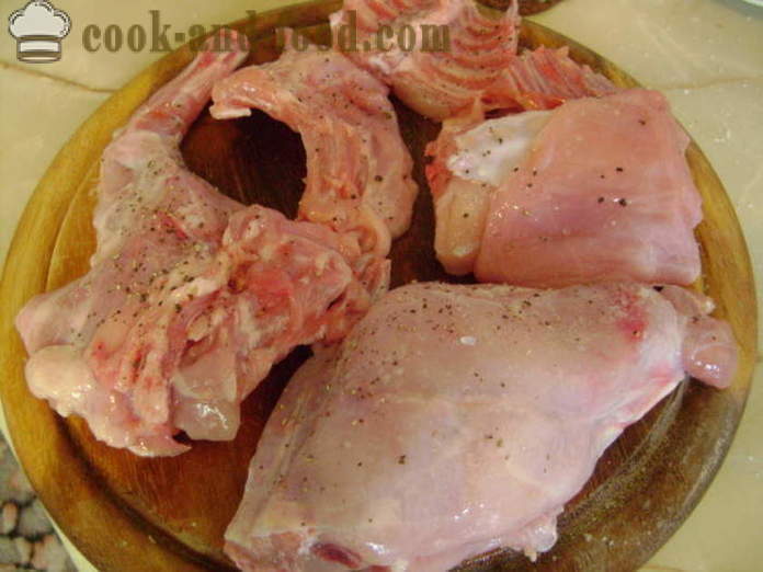 Kanin stekt i fløte - hvordan å lage mat kanin småkoke i rømme, en trinnvis oppskrift bilder