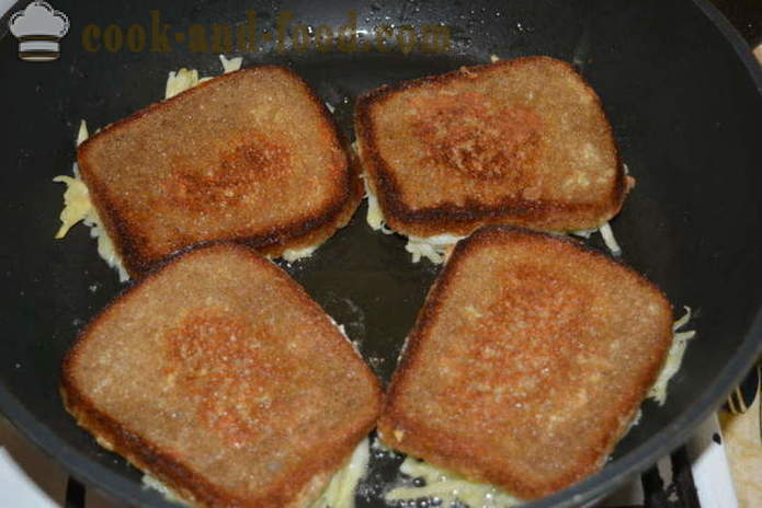 Hot smørbrød med revet rå poteter - Hvordan lage varme smørbrød i pannen, en trinnvis oppskrift bilder