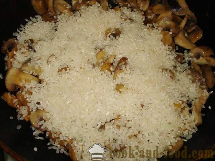 Mushroom risotto med sopp - hvordan du koker risotto hjemme, trinnvis oppskrift bilder