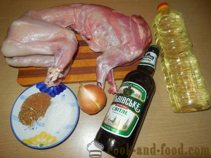 Kanin stekt i øl i utyatnitsu - hvordan å lage en kanin i en øl i ovnen, med en trinnvis oppskrift bilder