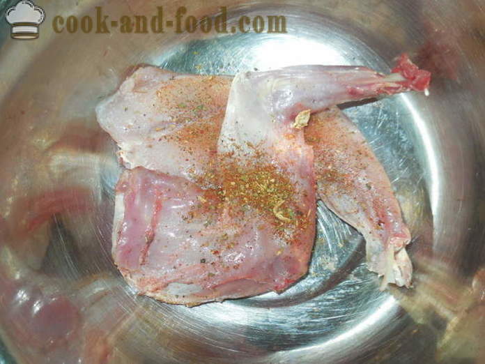 Kanin stekt i øl i utyatnitsu - hvordan å lage en kanin i en øl i ovnen, med en trinnvis oppskrift bilder