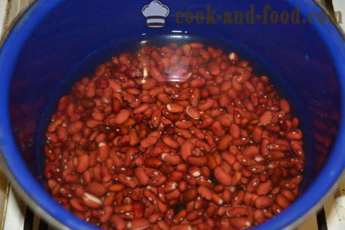 Lobio av røde bønner med gulrøtter og lukom- hvordan du koker lobio av røde bønner, en trinnvis oppskrift bilder