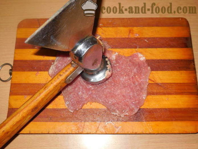 Kjøtt ruller fylt i ovnen - hvordan du koker kjøtt ruller på grillspyd, en trinnvis oppskrift bilder