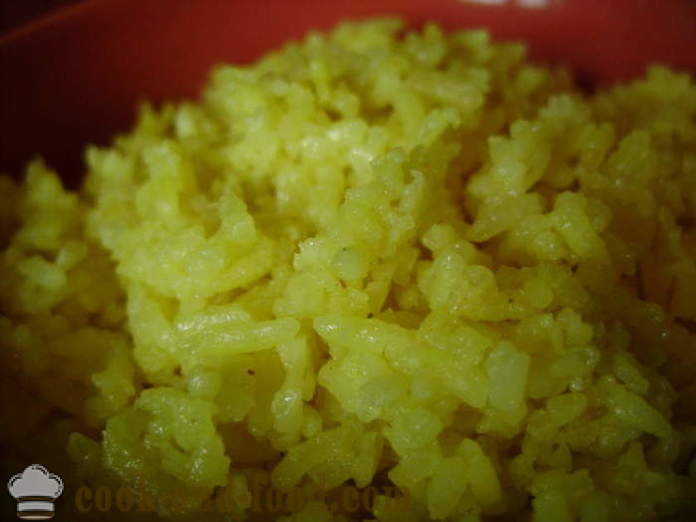 Kokt ris med gurkemeie - hvordan å koke ris med gurkemeie, en trinnvis oppskrift bilder