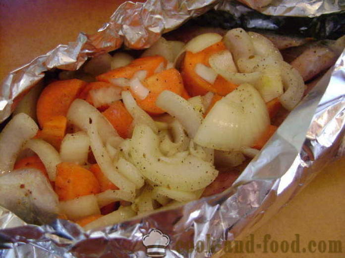 Makrell bakt i folie i ovnen - som bakt makrell i ovnen, med en trinnvis oppskrift bilder