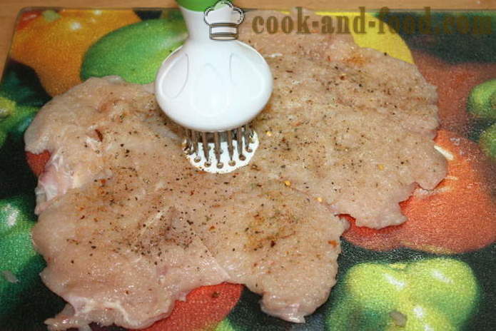 Kjøttboller kyllingbryst fylt med sopp og kjøttdeig i ovnen - hvordan å lage en kjøttpudding hjemme, trinnvis oppskrift bilder