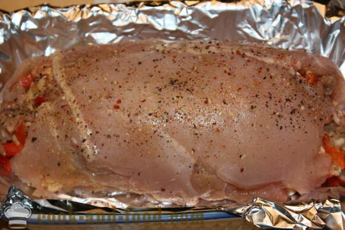 Kjøttboller kyllingbryst fylt med sopp og kjøttdeig i ovnen - hvordan å lage en kjøttpudding hjemme, trinnvis oppskrift bilder
