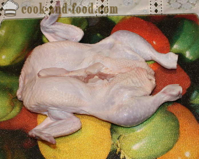Kylling fylte pannekaker i ovnen - hvordan å lage en kylling fylte pannekaker uten bein, en trinnvis oppskrift bilder