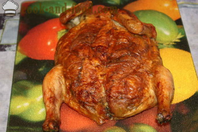 Kylling fylte pannekaker i ovnen - hvordan å lage en kylling fylte pannekaker uten bein, en trinnvis oppskrift bilder