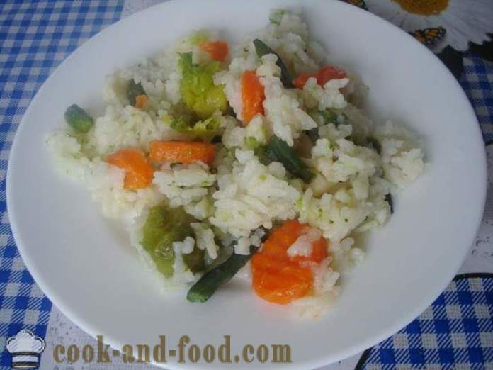 Ris med grønnsaker i multivarka - hvordan å koke ris med grønnsaker i multivarka, trinnvis oppskrift bilder