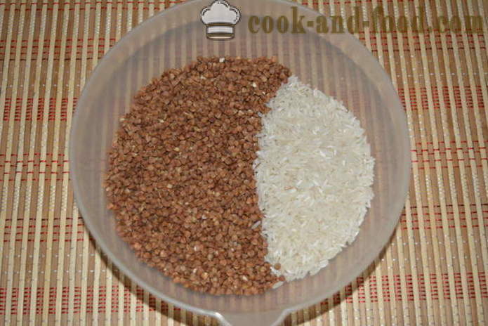 Bokhvete med ris og kjøtt i multivarka - hvordan brygge ris med bokhvete i multivarka, trinnvis oppskrift bilder