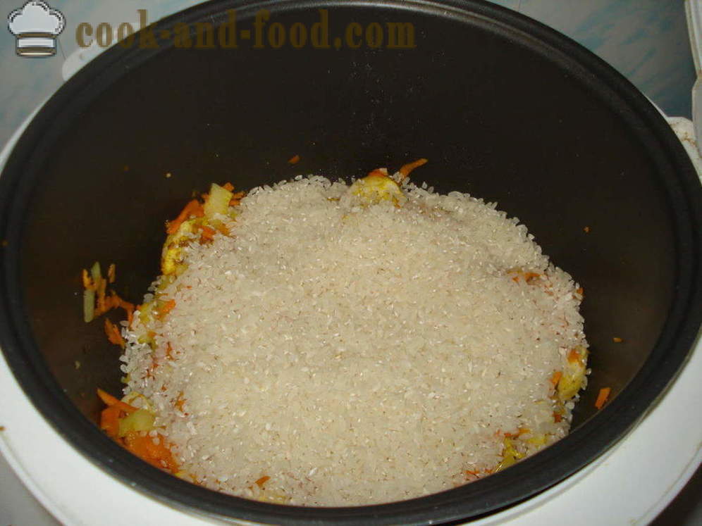 Pilaf med kylling i multivarka - hvordan du koker risotto med kylling i multivarka, trinnvis oppskrift bilder