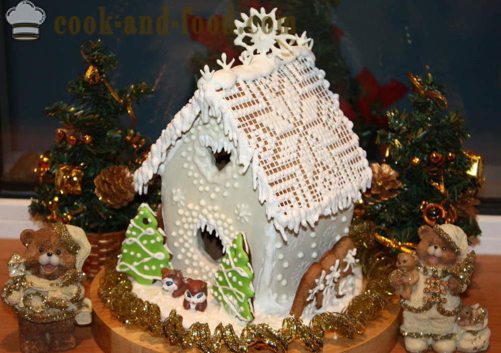 Jule pepperkakehus med dine egne hender - som hvordan å bake pepperkakehus hjemme på nyttårsaften, en trinnvis oppskrift bilder