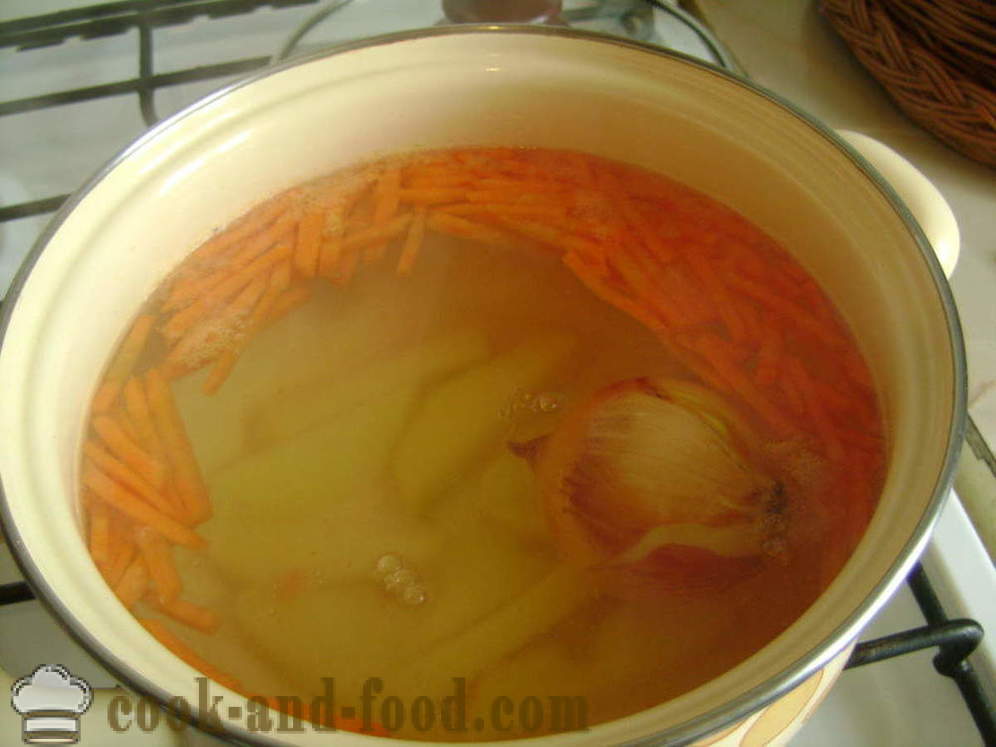 Faste fiskesuppe fra Hake med ris - hvordan å lage fiskesuppe med Pokker, en trinnvis oppskrift bilder