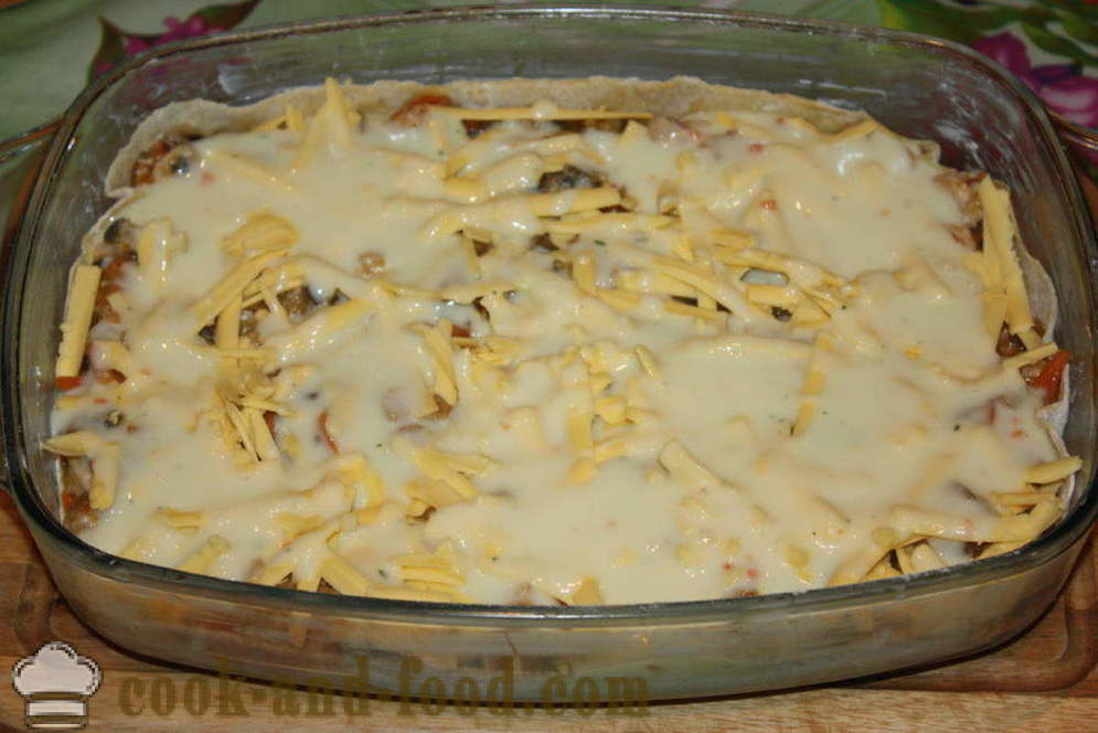 Lasagne med kylling og aubergine - hvordan å lage lasagne med kylling og aubergine, en trinnvis oppskrift bilder