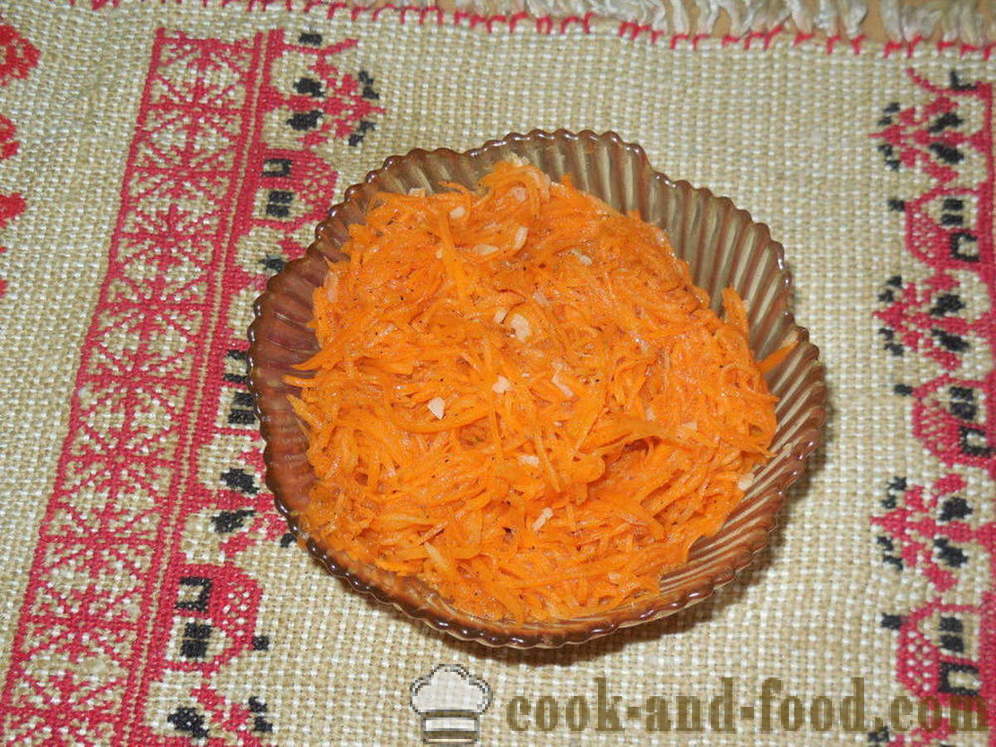 Gulrøtter i koreansk - hvordan du koker gulrøtter i koreansk hjemme, steg for steg oppskrift bilder