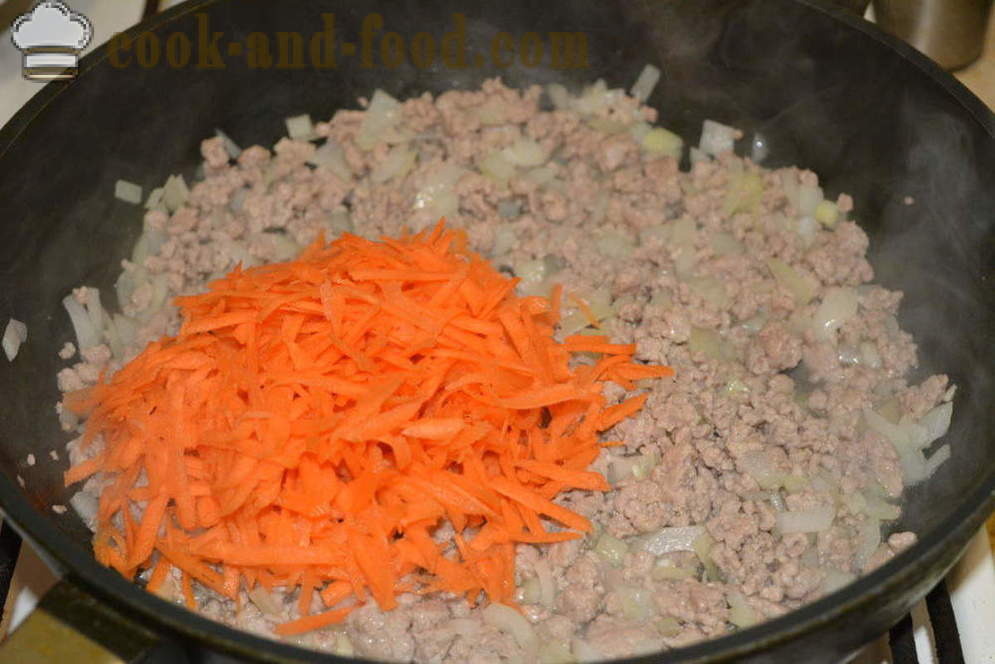 Stekt kål med kjøttdeig på skovorode- hvordan å lage en deilig lapskaus av kål med kjøttdeig, en trinnvis oppskrift bilder
