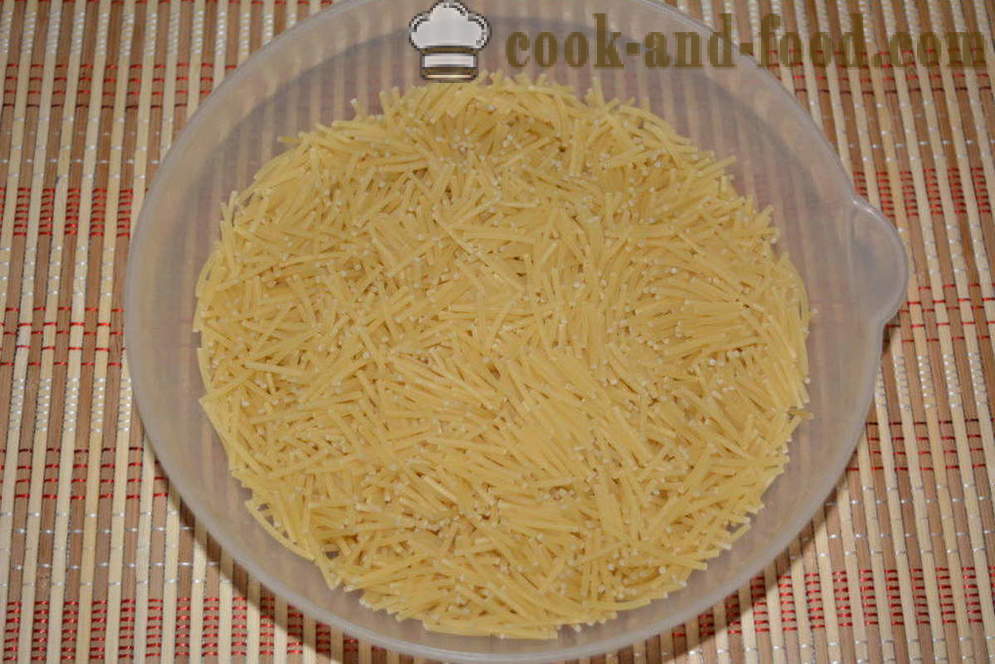 Hvordan koke nudler til pynt - hvordan du koker pasta å holde det henger sammen, trinnvis oppskrift bilder